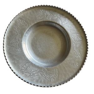 Vintage Farberware Wrought Aluminum Serving Tray Plate Platter 11.5”